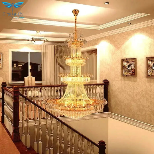 Double Height Living Room Crystal Light Led European Chandelier - Luxurious Illumination For
