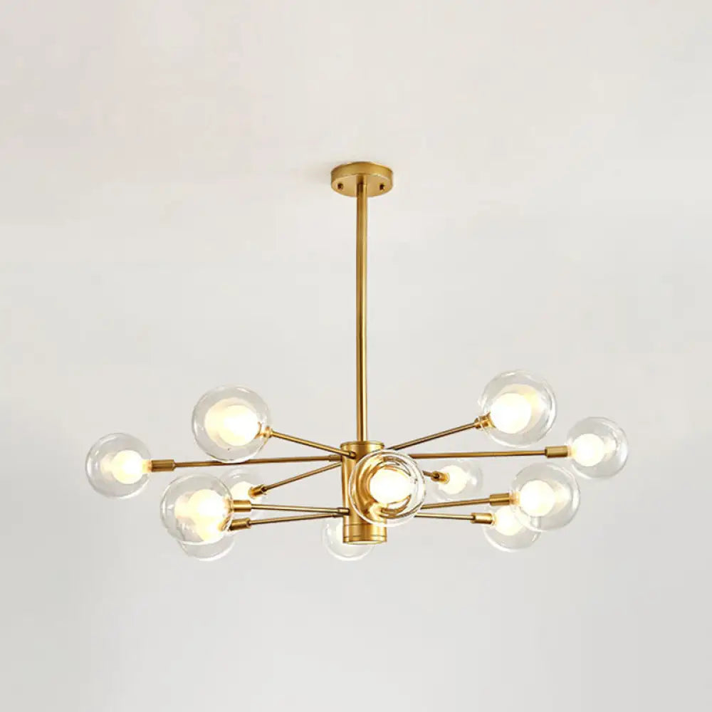 Electra - Modern Globe Suspension Hanging Pendant Light Style Corridor Clear Glass Chandelier In