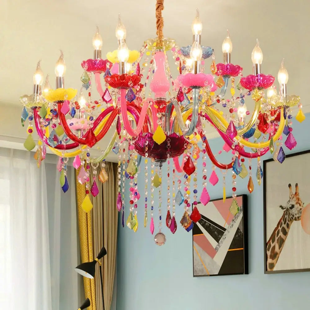 Elegant Led Glass Chandelier - Exquisite Ceiling - Mounted Lighting For Living Room Bedroom 5