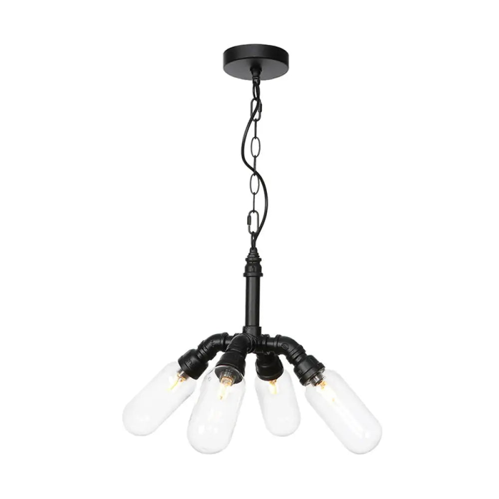 Elisa - Vintage Water Pipe Chandelier Pendant Light 2/3/4 - Light Iron Led Hanging Ceiling Lamp In
