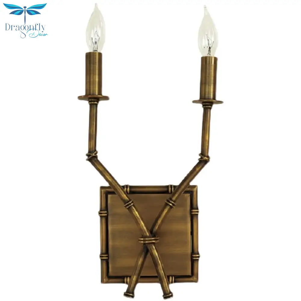 Elliot Nordic Double - Headed Linen Wall Lamp - Iron Bamboo Design For Bedroom And Living Room Wall
