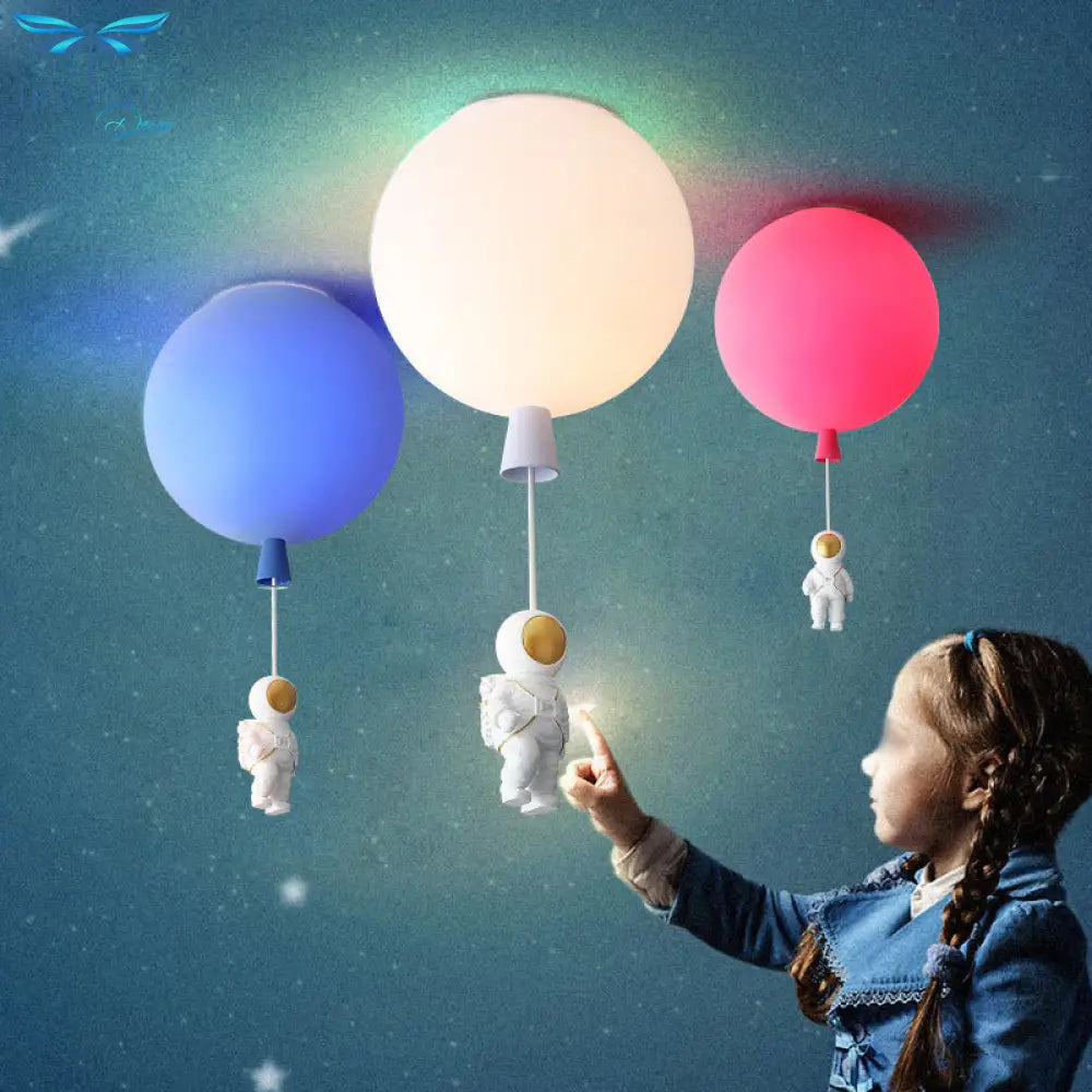 Emerson - Balloon & Astronaut Ceiling Lamp Kids Acrylic Pendant Light