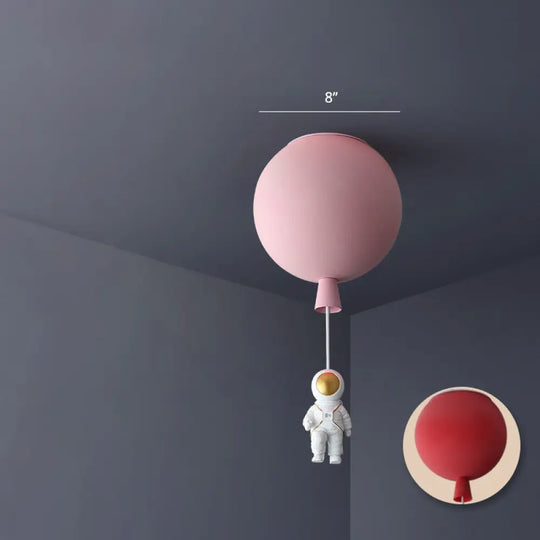 Emerson - Balloon & Astronaut Ceiling Lamp Kids Acrylic Pendant Light Pink
