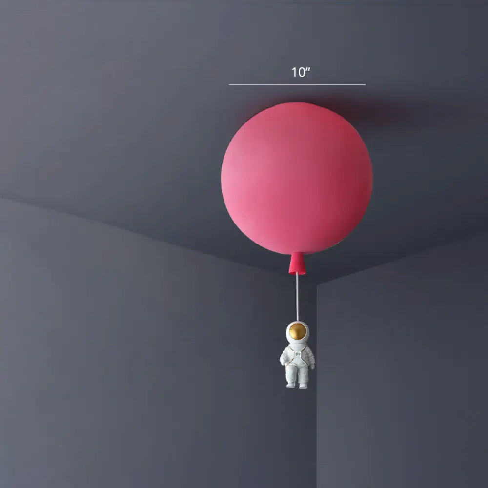 Emerson - Balloon & Astronaut Ceiling Lamp Kids Acrylic Pendant Light Rose Red