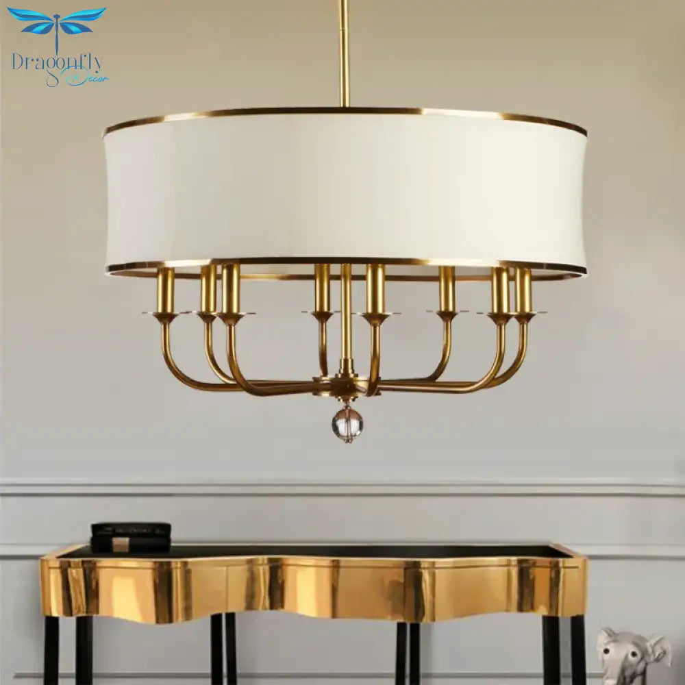 Emily American Style All - Copper Chandelier - Simple Creative Fabric Lampshade For Living Spaces