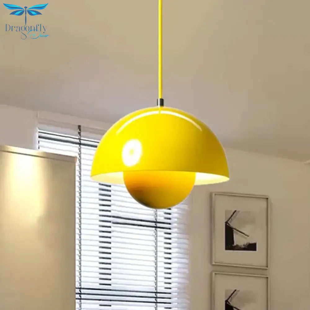 Emma - Nordic Hanging Ceiling Light For Dining Room Silver/Red/Yellow Metal