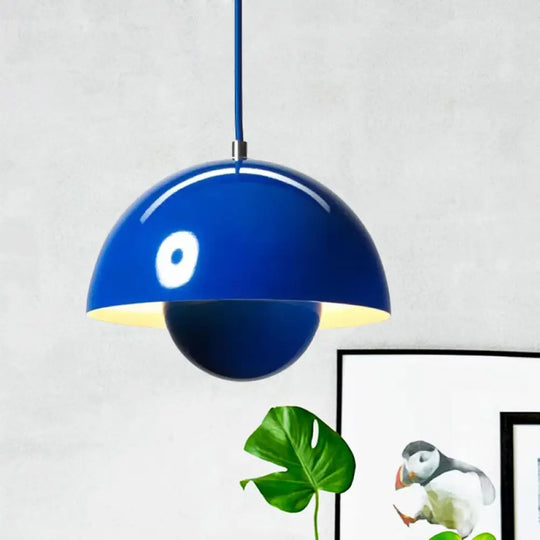 Emma - Nordic Hanging Ceiling Light For Dining Room Silver/Red/Yellow Metal Dark Blue