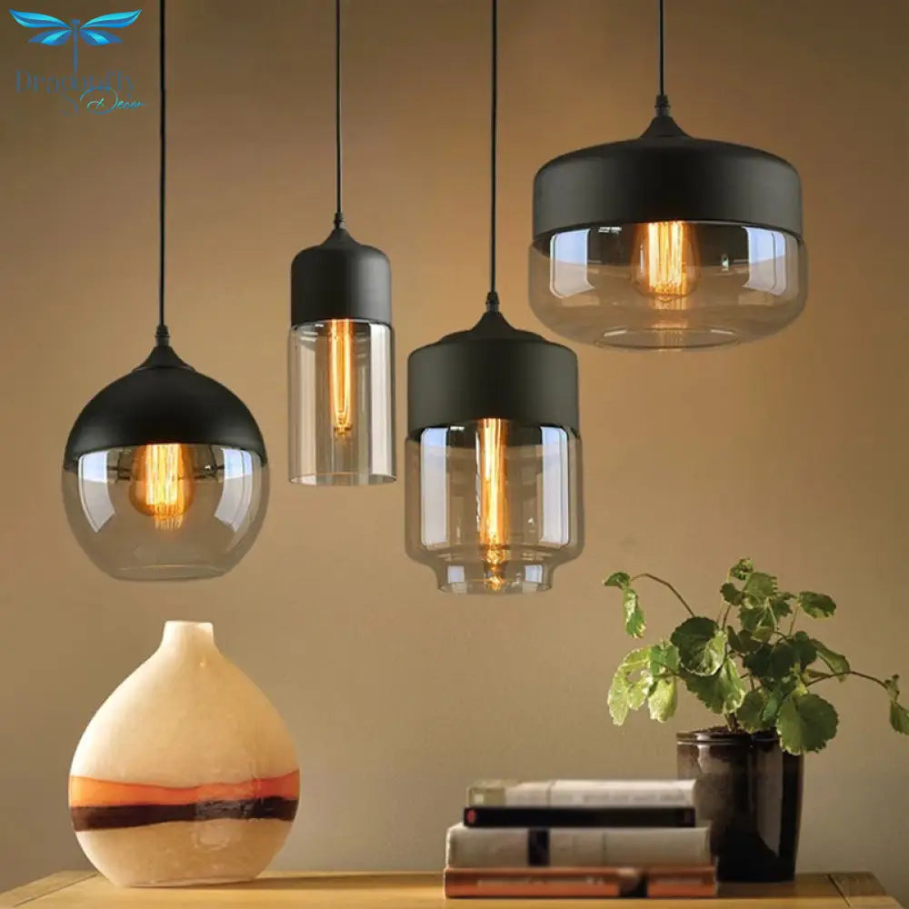 Emma - Retro Industrial Style Glass Pendant Ceiling Lights For Restaurant