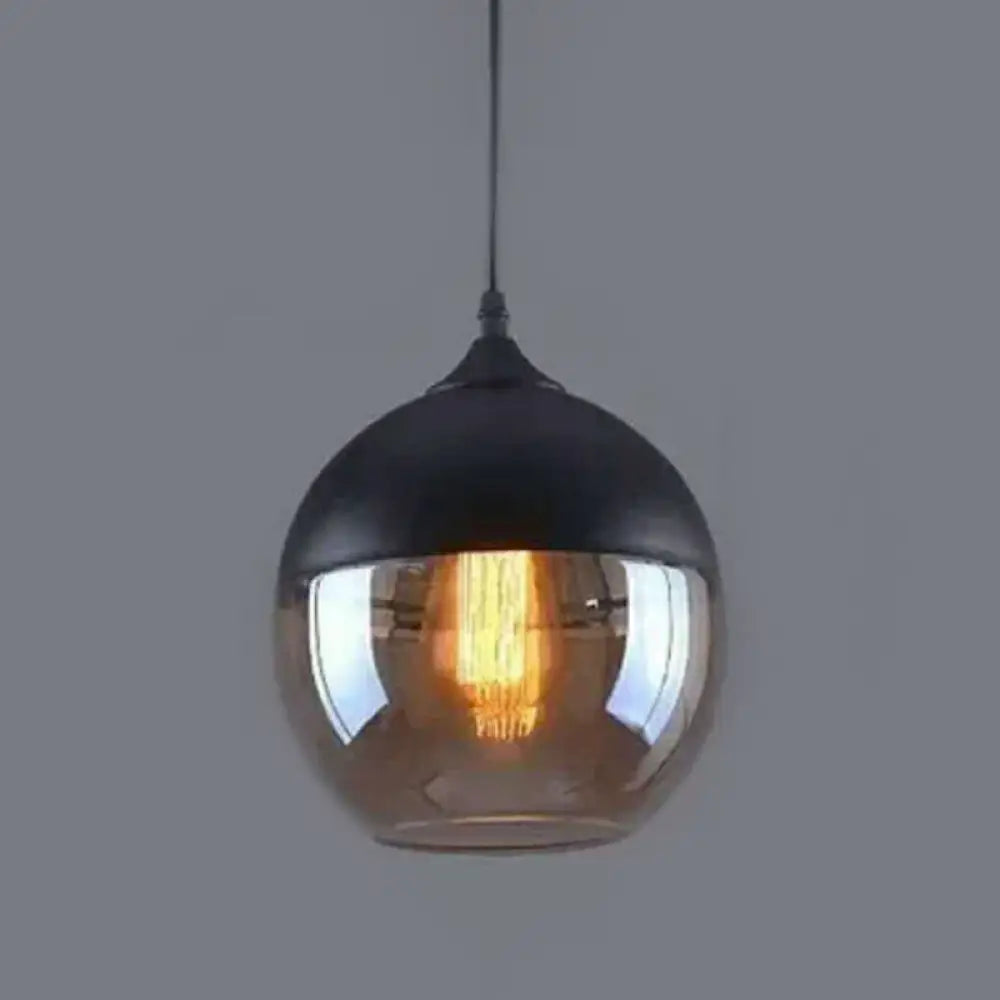 Emma - Retro Industrial Style Glass Pendant Ceiling Lights For Restaurant Amber / Globe