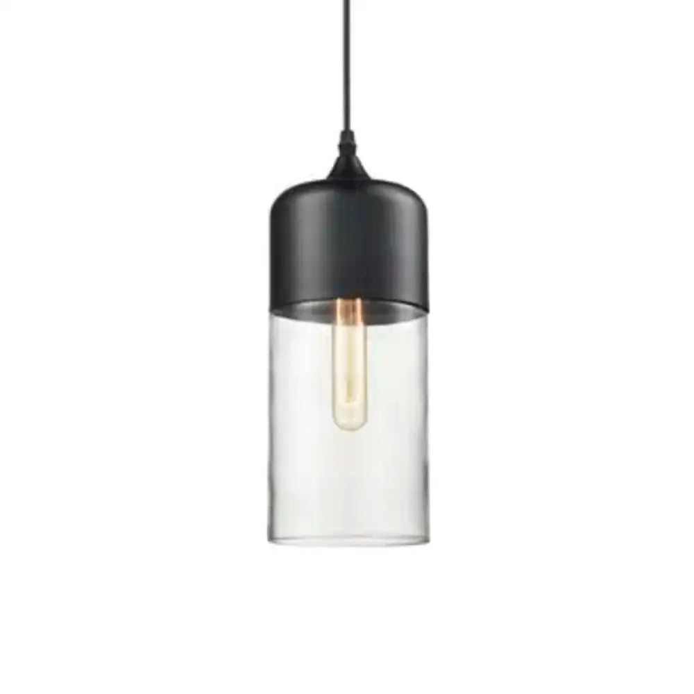 Emma - Retro Industrial Style Glass Pendant Ceiling Lights For Restaurant Clear / Cylinder
