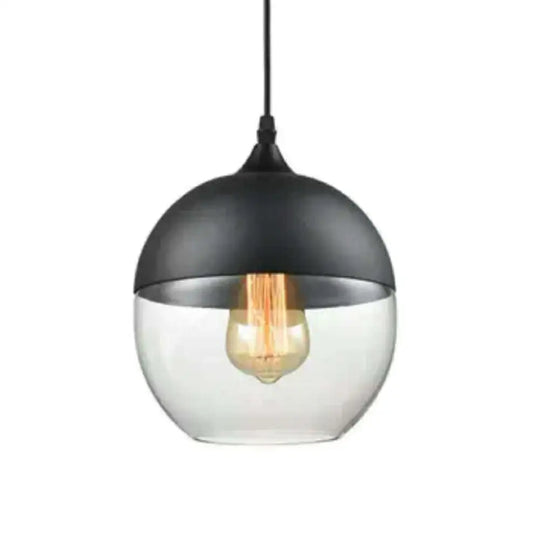 Emma - Retro Industrial Style Glass Pendant Ceiling Lights For Restaurant Clear / Globe