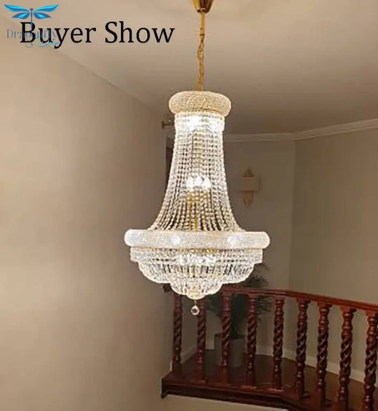 Empire Gold Crystal Chandelier - Elegance For Foyer Kitchen Island And Staircase Chandelier