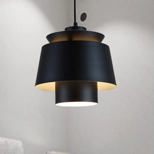 Enif - Modernist Style Tapered Hanging Light Fixture Metallic Pendant Lamp Black