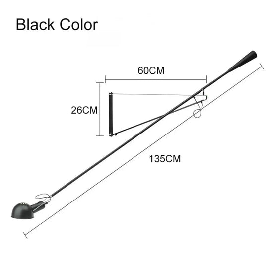 European Art Decor Led Wall Mounted Bedside Light White Black Adjustable Long Arm Lamp With Switch