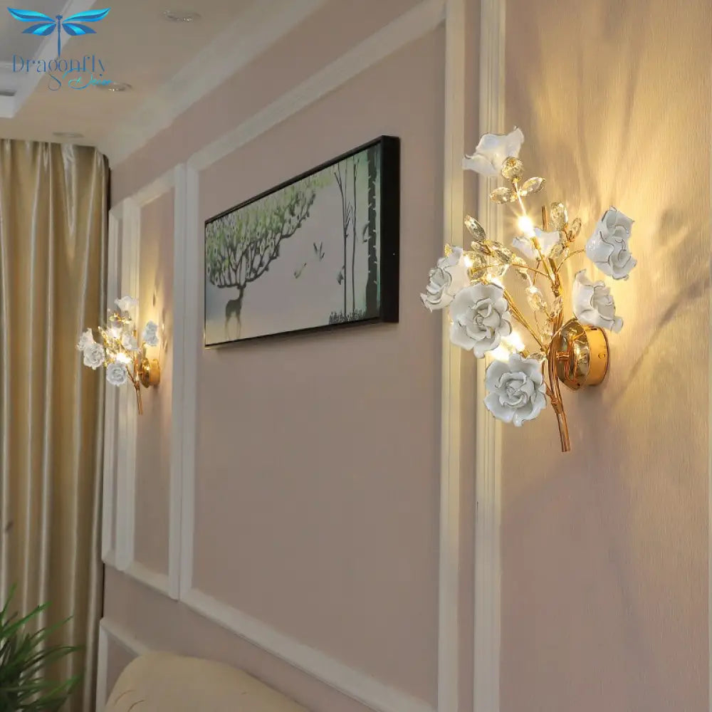 European Led Crystal Wall Lamp - Staircase And Bedroom Illumination Wall Lamp