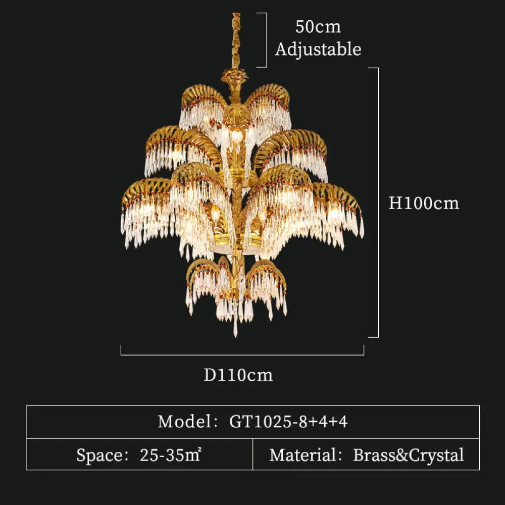 European Villa Classic Crystal Chandelier For Hotel Lobby Living Room And Indoor Spaces 16Lights