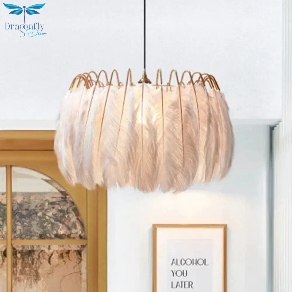 Feather Lamp Lukloy Modern Nordic Fairy Chandelier Loft Pendant Lights Living Suspension Lighting