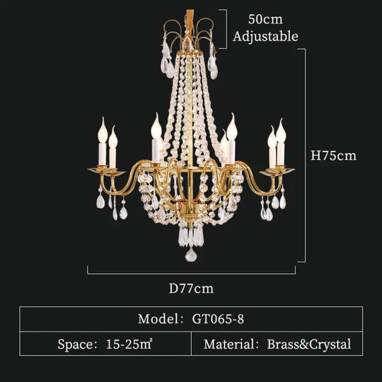 Fleur - European Vintage Rustic Chandelier Industrial Style Pendant Light 8Lights D77 H75Cm