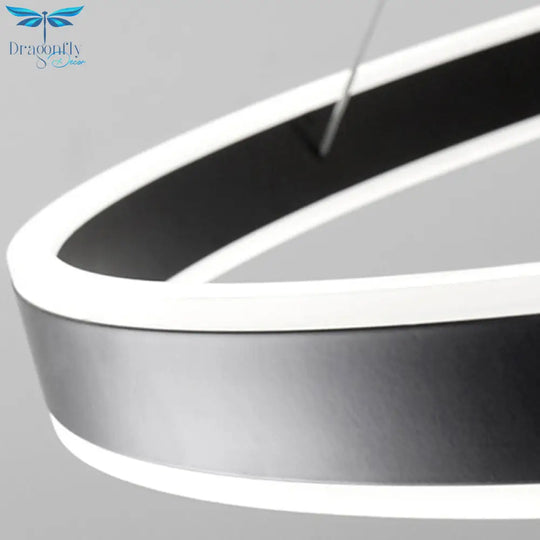 Francesca - Modern 23.6 + 31.5 + 39.3 Diameter 3 - Tiered Led Chandelier Aluminum Ring - Shaped