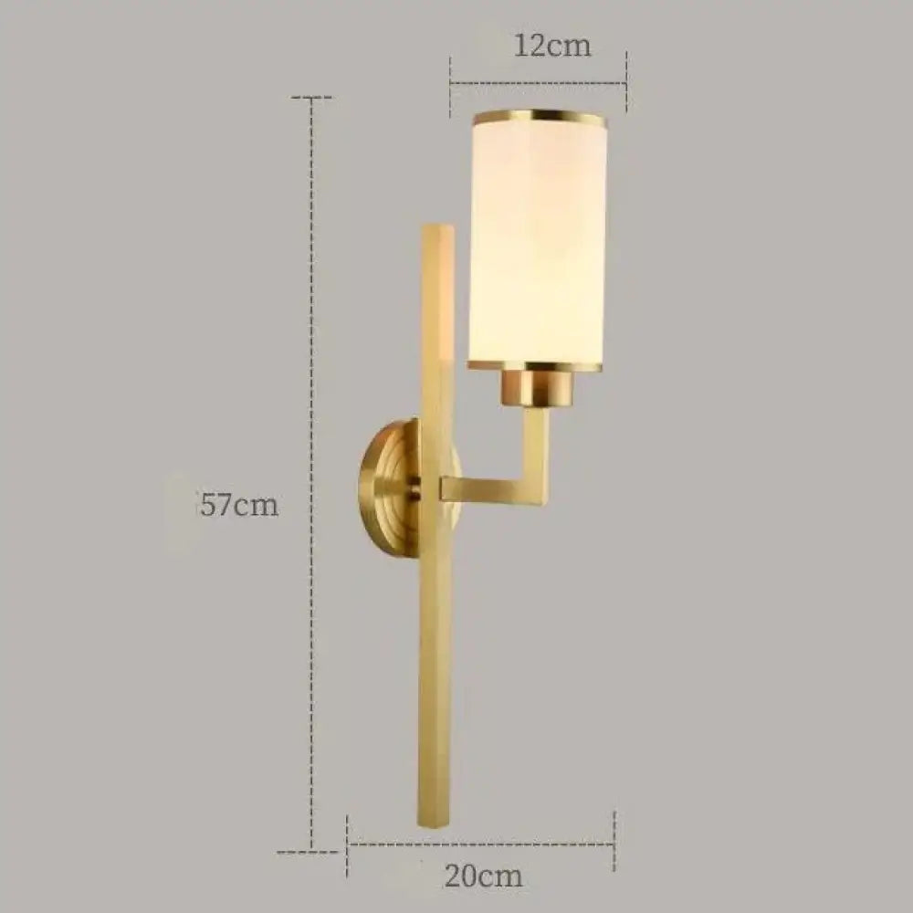 Full Copper Wall Lamp Simple Classic Bedroom Led Head Tv Background Stairwell Copper - Color Lamps