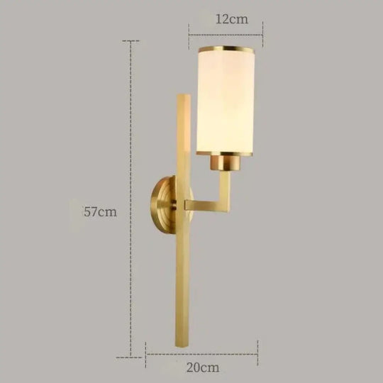 Full Copper Wall Lamp Simple Classic Bedroom Led Head Tv Background Stairwell Copper - Color Lamps