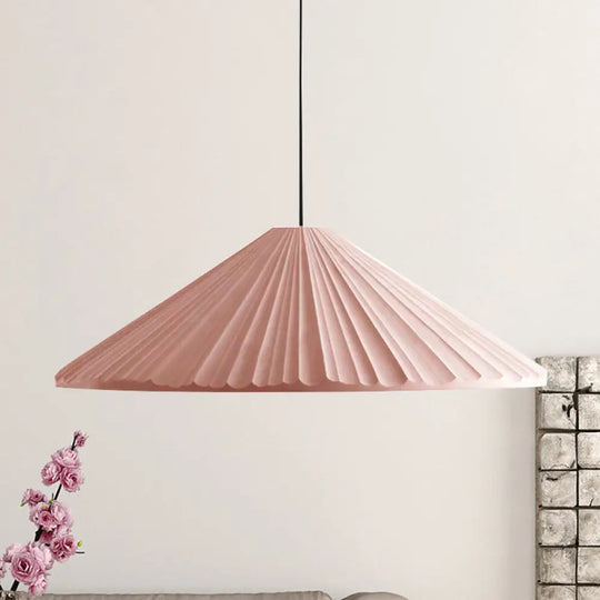 Furud - Nordic Style Fold Cone Pendant Light 1 Head Resin Hanging For Pink / 8