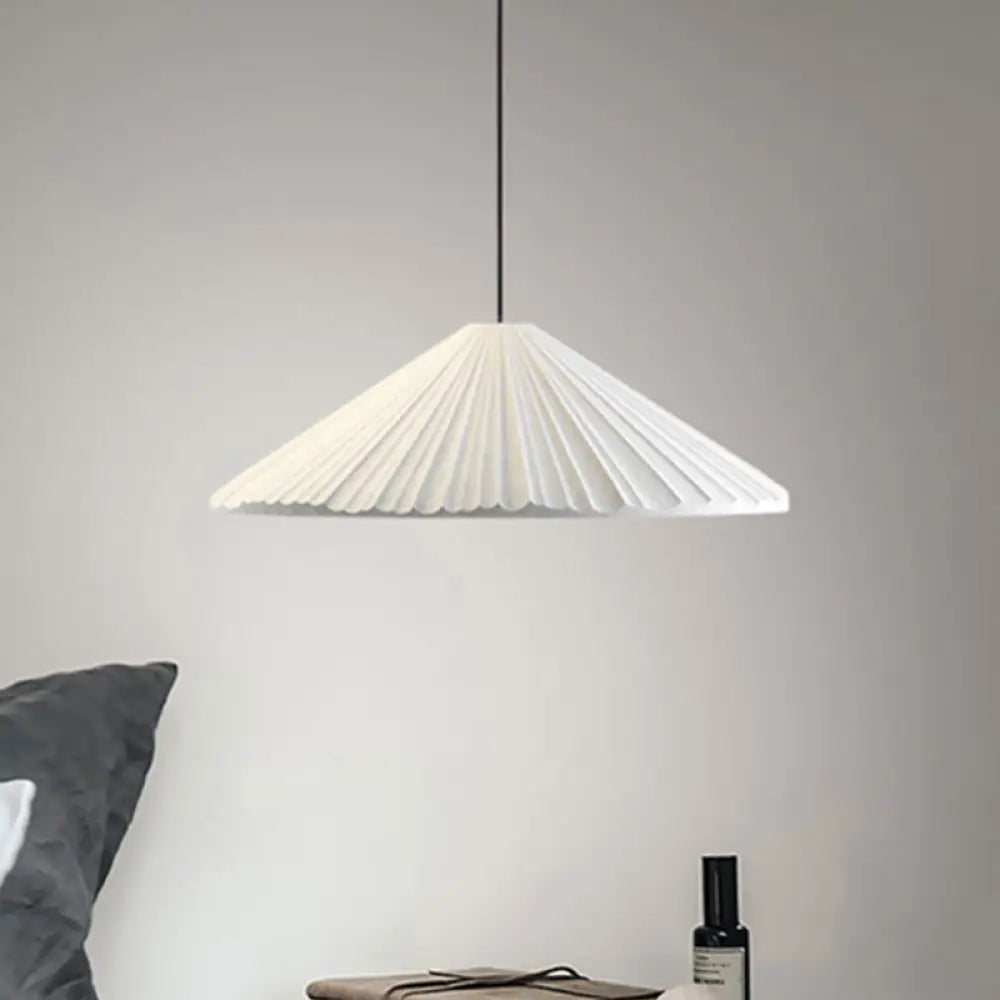 Furud - Nordic Style Fold Cone Pendant Light 1 Head Resin Hanging For White / 8