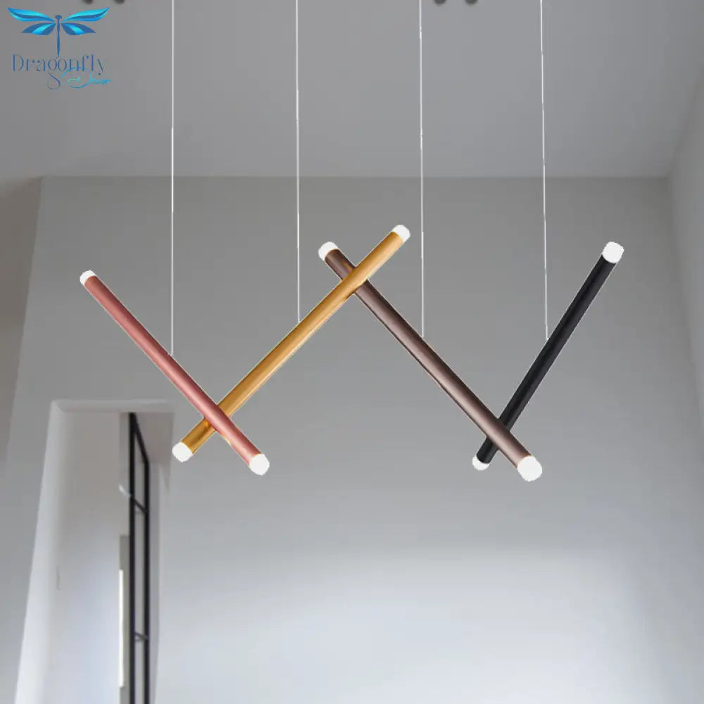 Giennah - Aluminum Rose Gold/Pink/Yellow Led Cylinder Pipe Ceiling Pendant Light