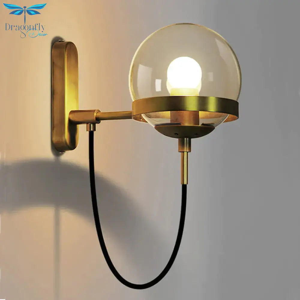 Glass Ball Magic Bean Copper Wall Lamp Creative Dining Room Living Bedroom Bedside Corridor Art