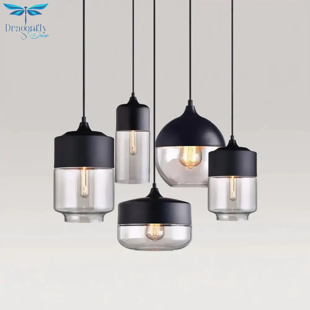 Glass Lamp Modern Pendant Lights Kitchen Fixtures For Dining Room Restaurant Bar Black White Indoor
