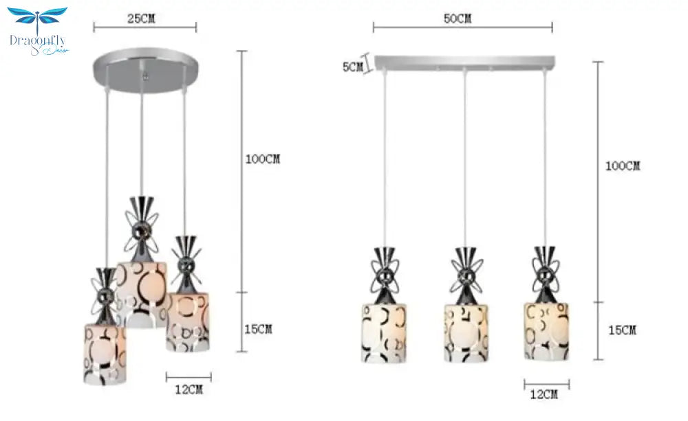 Glass Set Of 3 Led Pendant Light Bar Dining Room Lamp Island Kitchen Hanging Lighting For Foyer