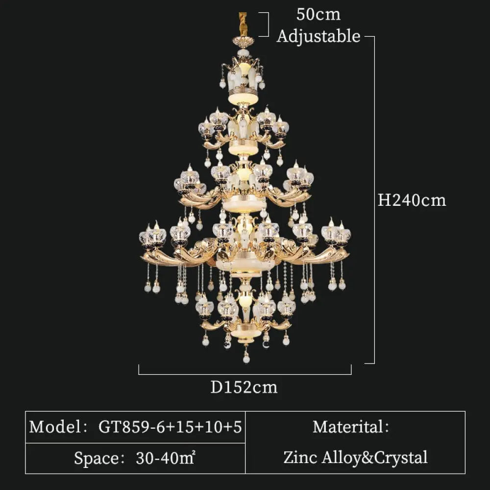 Halo - Luxury Modern Kitchen Led Crystal Chandeliers Hanging Design For Living Room 36Lights D152
