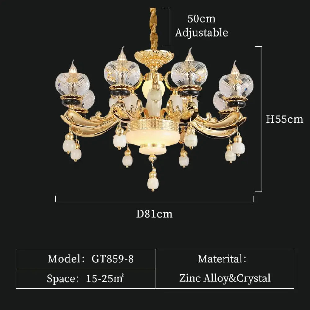 Halo - Luxury Modern Kitchen Led Crystal Chandeliers Hanging Design For Living Room 8Lights D81