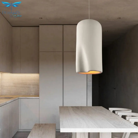 Handmade Polystyrene Wabi Sabi Personality Wood House Pendant Lamp Light