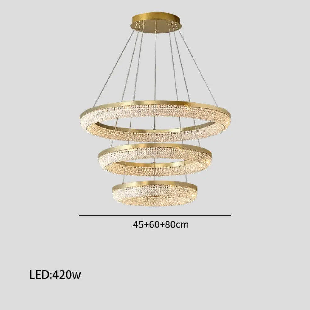 Hanna - Luxury Crystal Chandelier For Living Room Dining 45 60 80 Cm / Warm Light Pendant Light