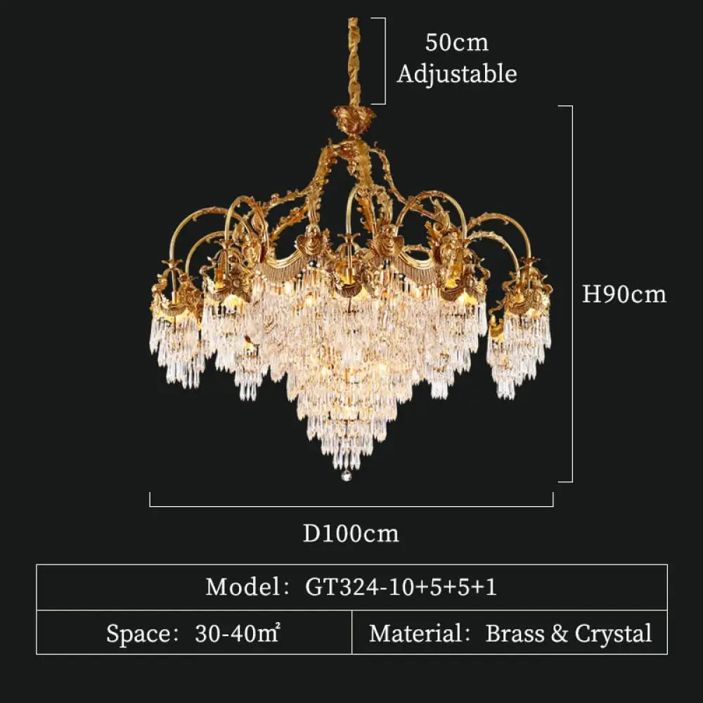 Hestia - European Style Living Room Lamp Crystal Villa Chandelier Light Luxury Atmosphere Hotel