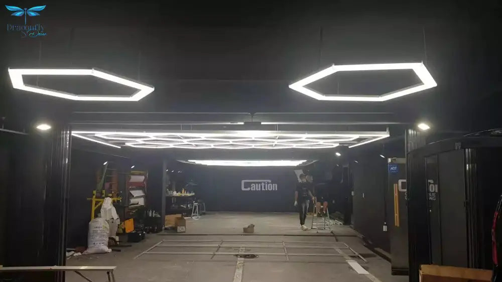 High Brightness Linkable 80Mm Wide Hexagon Light For Garage Car Beauty Detailing Repair Ceiling