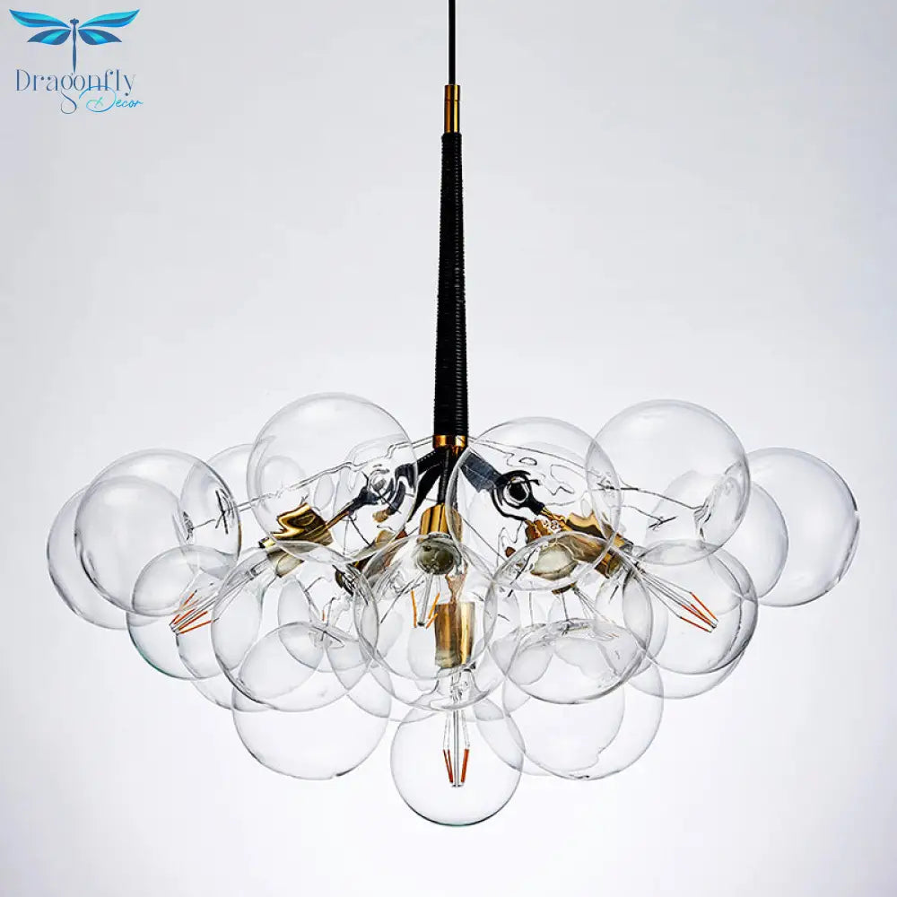 Hortense - Modern Transparent Glass Bubble Hanging Light Simplicity Living Room Chandelier With 47