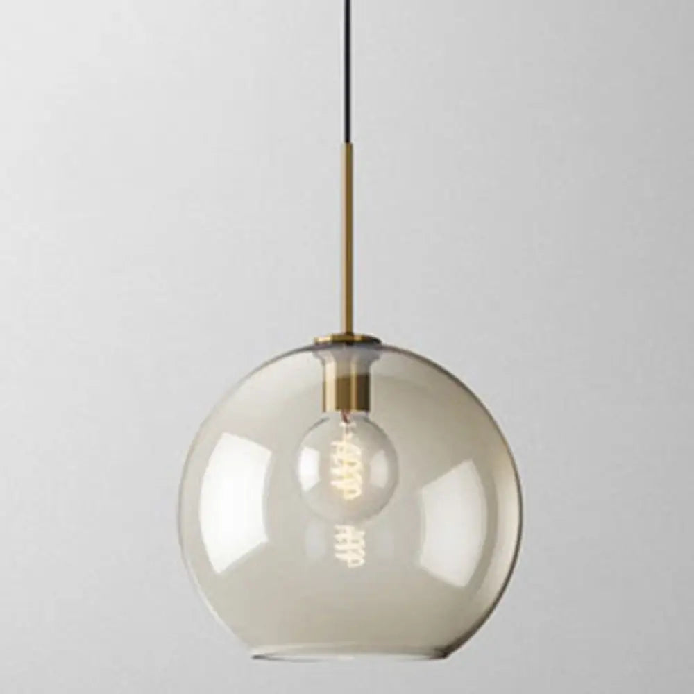 Hyadum I - Cognac Glass Pendant Light Modern Minimalist 1 - Light Lighting For Dining Room Table /