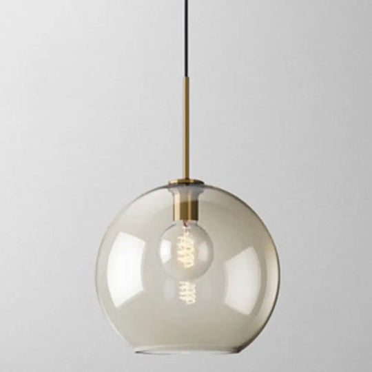 Hyadum I - Cognac Glass Pendant Light Modern Minimalist 1 - Light Lighting For Dining Room Table /