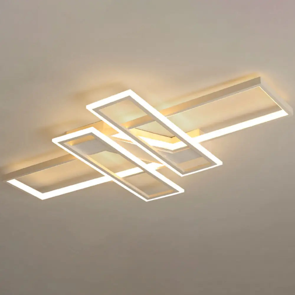 Illuminate Your Modern Living Room: Led Acrylic Frame Semi - Flush Mount Ceiling Light White / 35.5’