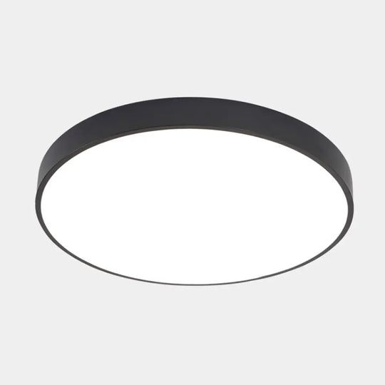 Illuminate Your Pathway: Round Nordic Led Flush Mount Ceiling Light With Acrylic Diffuser Black /