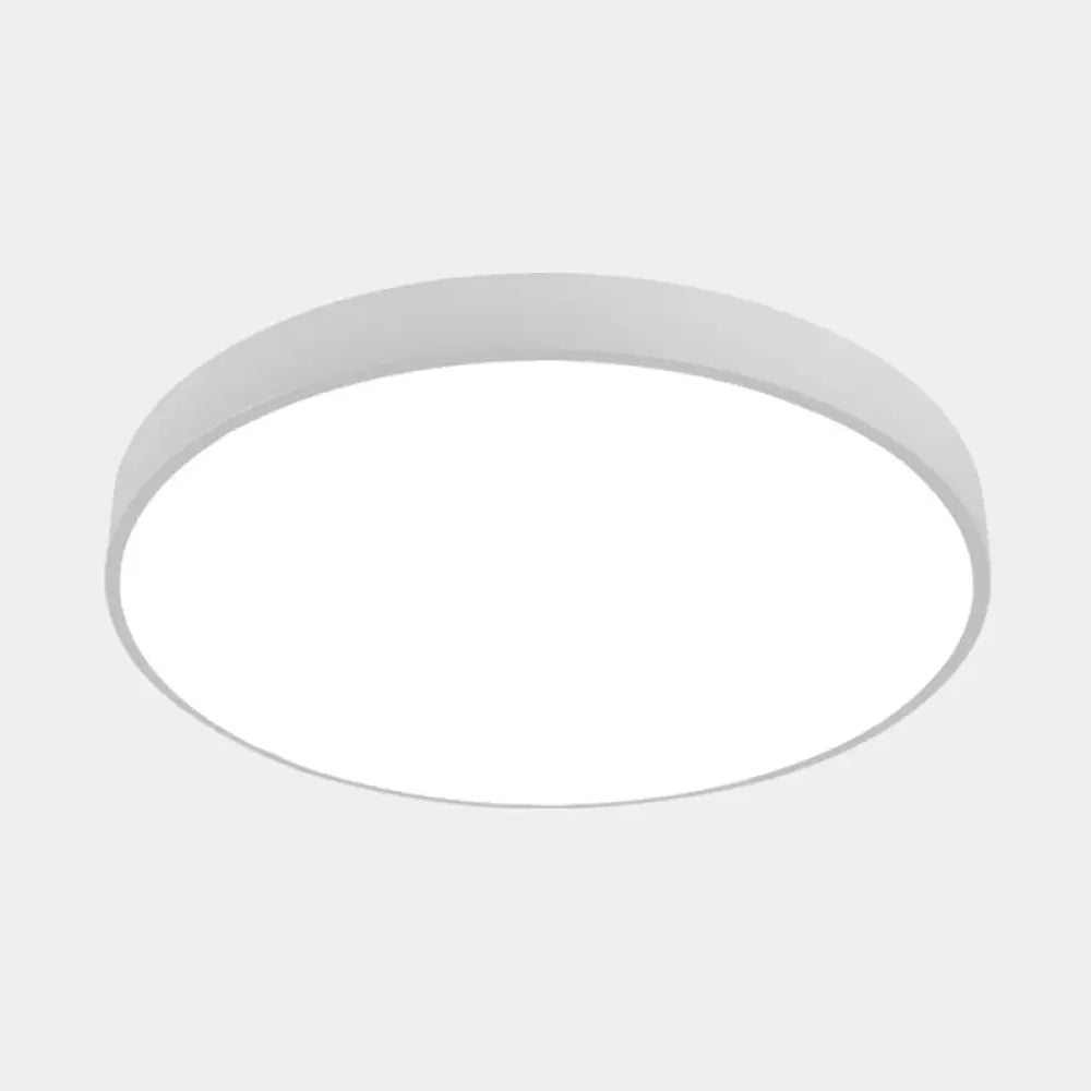 Illuminate Your Pathway: Round Nordic Led Flush Mount Ceiling Light With Acrylic Diffuser White / 9’