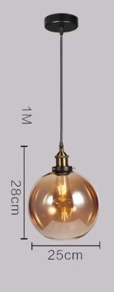 Industrial Creative Coffee Shop Bar Kitchen Island Glass Pendant Light Hanging Lamp Living Dining