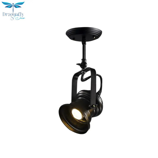 Industrial Style Semi Flush Mount Light Fixture 1 - Light Metal Camera Spotlight Mount Lamp In