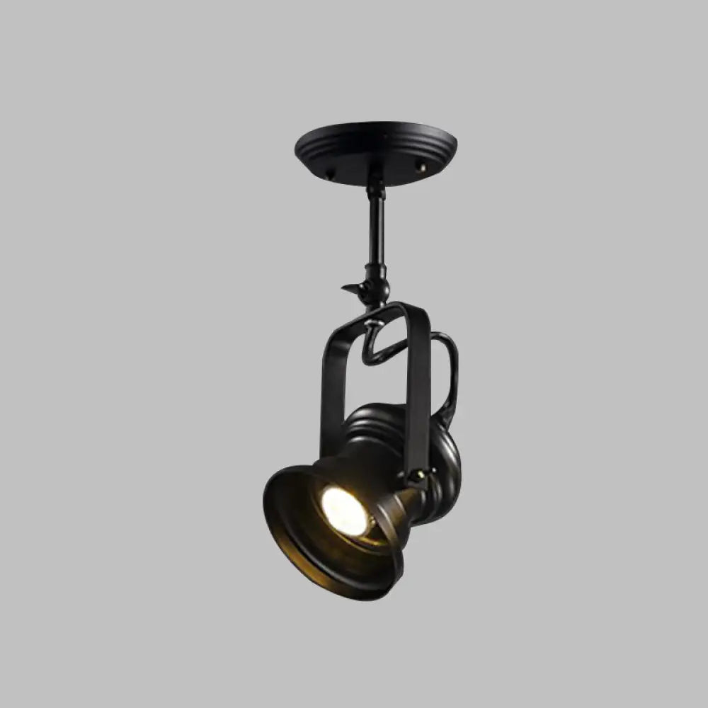 Industrial Style Semi Flush Mount Light Fixture 1 - Light Metal Camera Spotlight Mount Lamp In