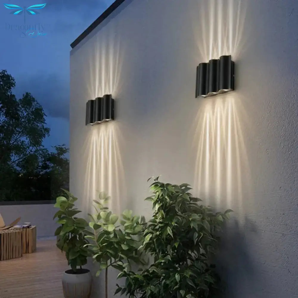 Ip65 Waterproof Led Outdoor Lighting Alumunim Wall Lamp Garden Villa Porch Sconce Lightings Black