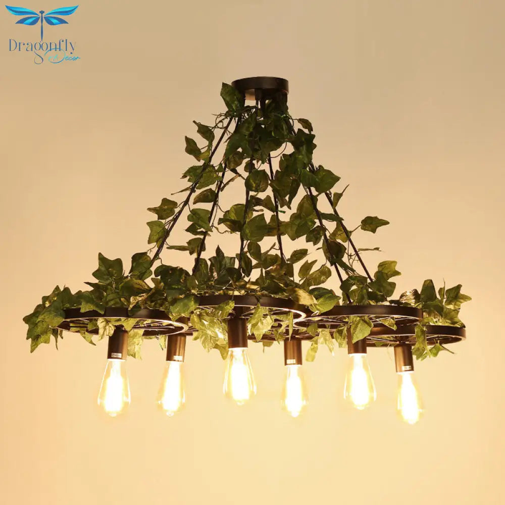 Irã¨ne - 6 - Head 3/6 Heads Plant Ceiling Chandelier With Bare Bulb Metal Industrial Restaurant
