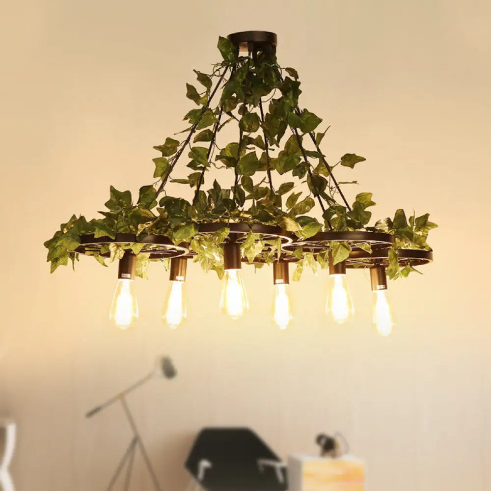 Irã¨ne - 6 - Head 3/6 Heads Plant Ceiling Chandelier With Bare Bulb Metal Industrial Restaurant