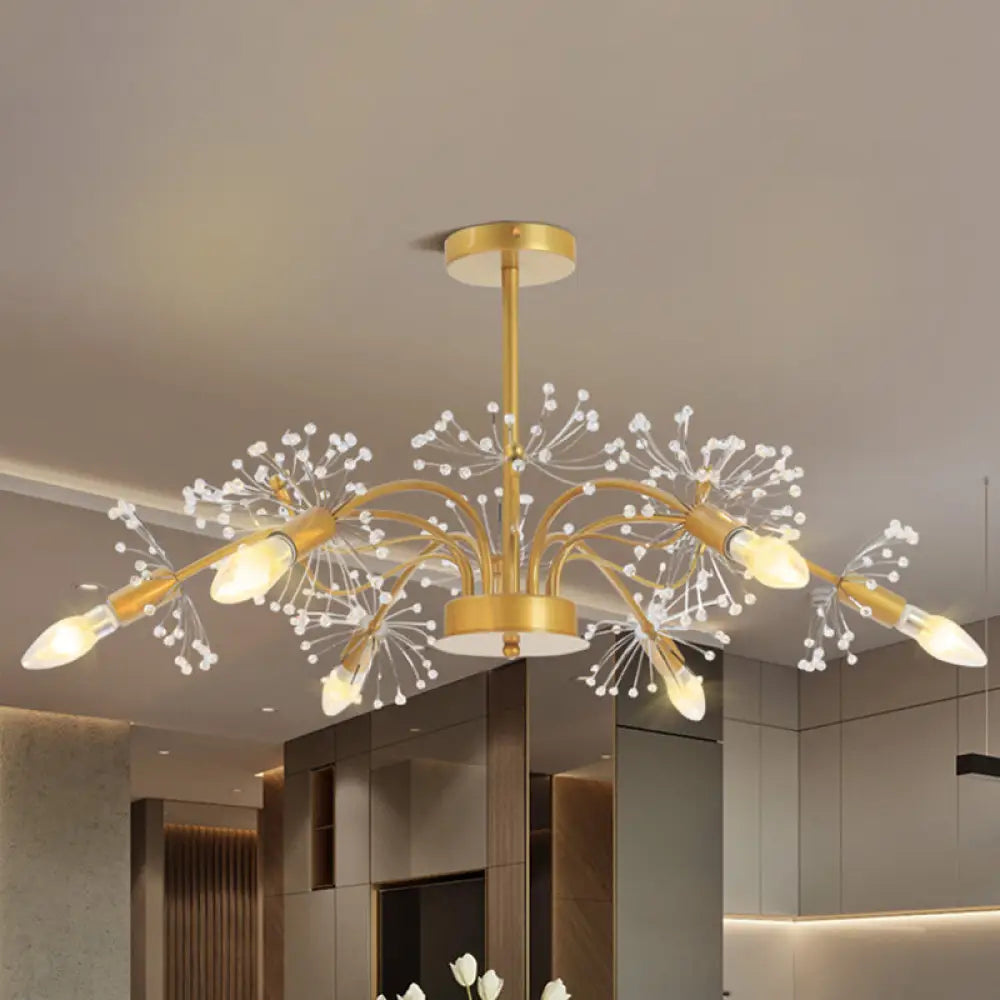 Isla - Exquisite Gold Ceiling Pendant Chandelier 7 Light Candle Style With / A